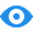Blue circle with an eye symbol inside representing full visibility.