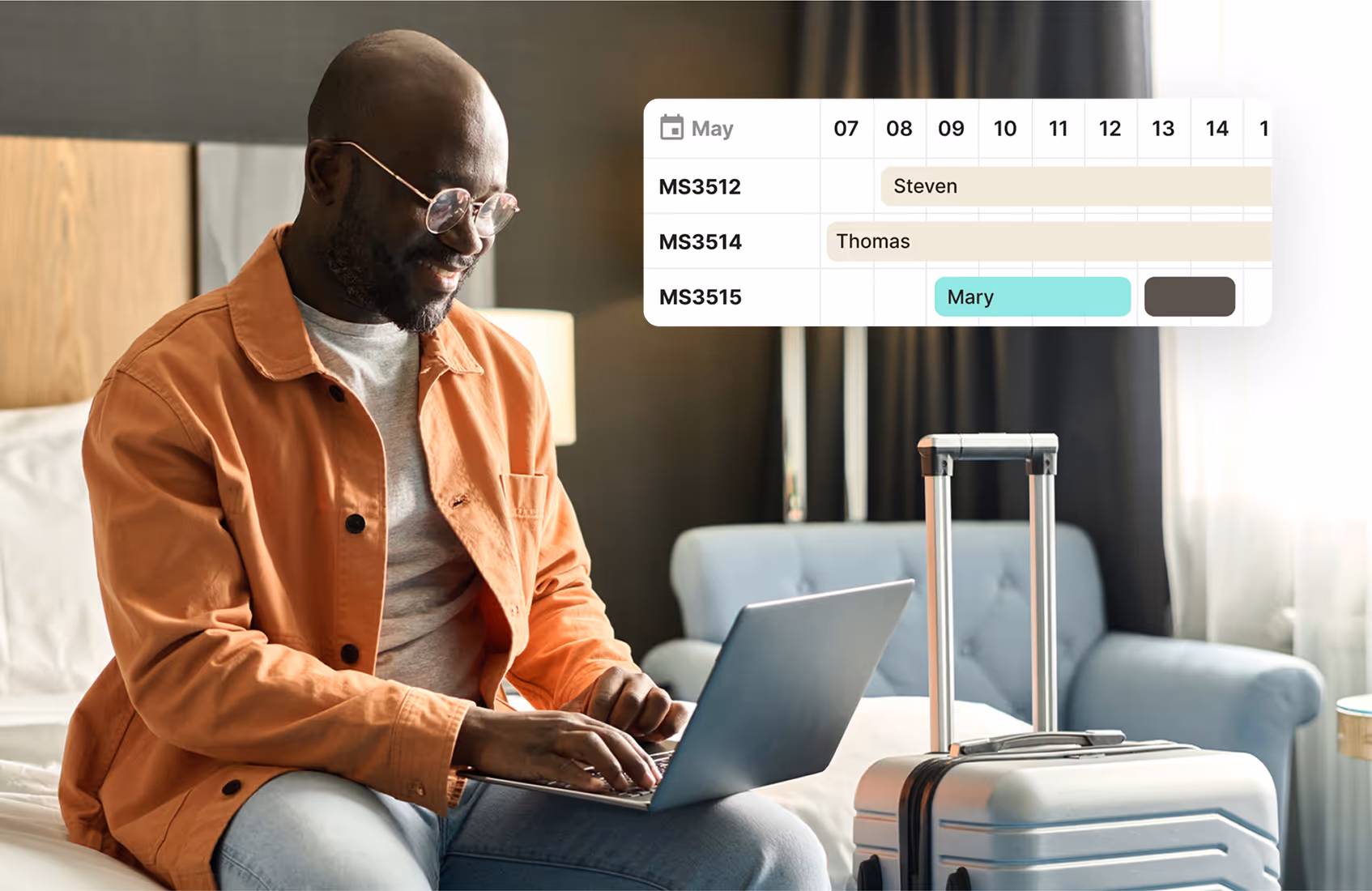 Man checking laptop computer