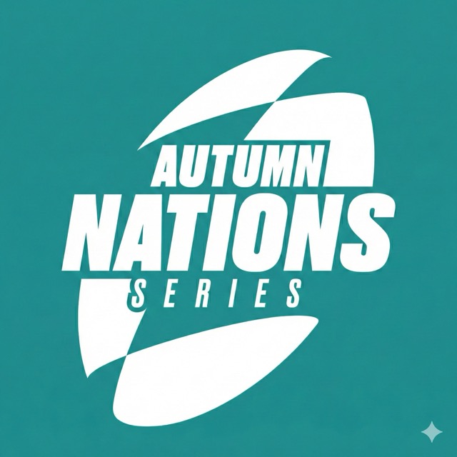 White text logo reading Autumn Nations Series on a teal background with a stylized shape.