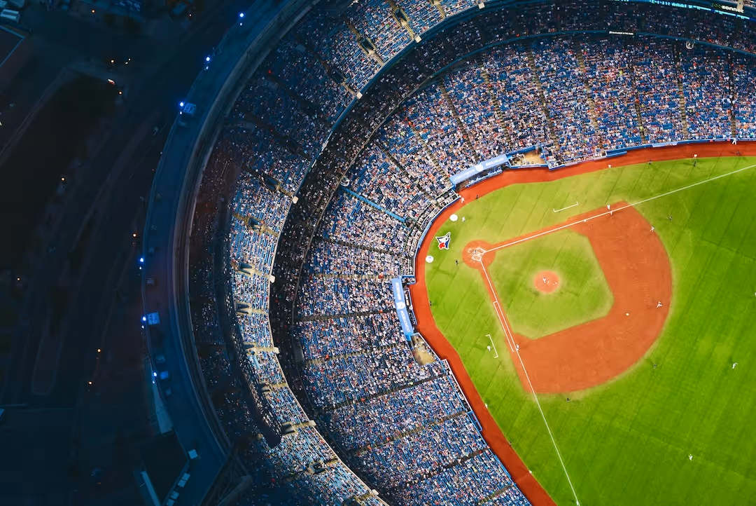 Image of a baseball pitch from above