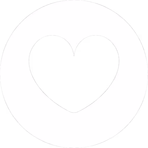 Icône de cœur blanc sur fond transparent.