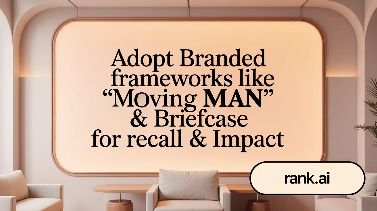 Adopt Branded Frameworks like 'Moving Man' & 'Briefcase' for Recall & Impact