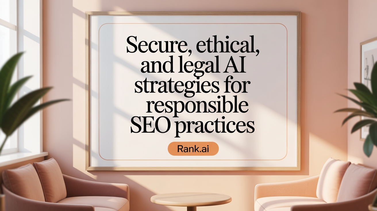 Secure, Ethical, and Legal AI Strategies for Responsible SEO Practices