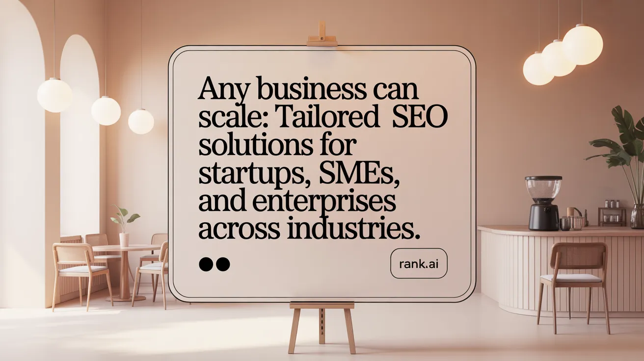 Any Business Can Scale: Tailored AI SEO Solutions for Startups, SMEs, and Enterprises Across Industries.