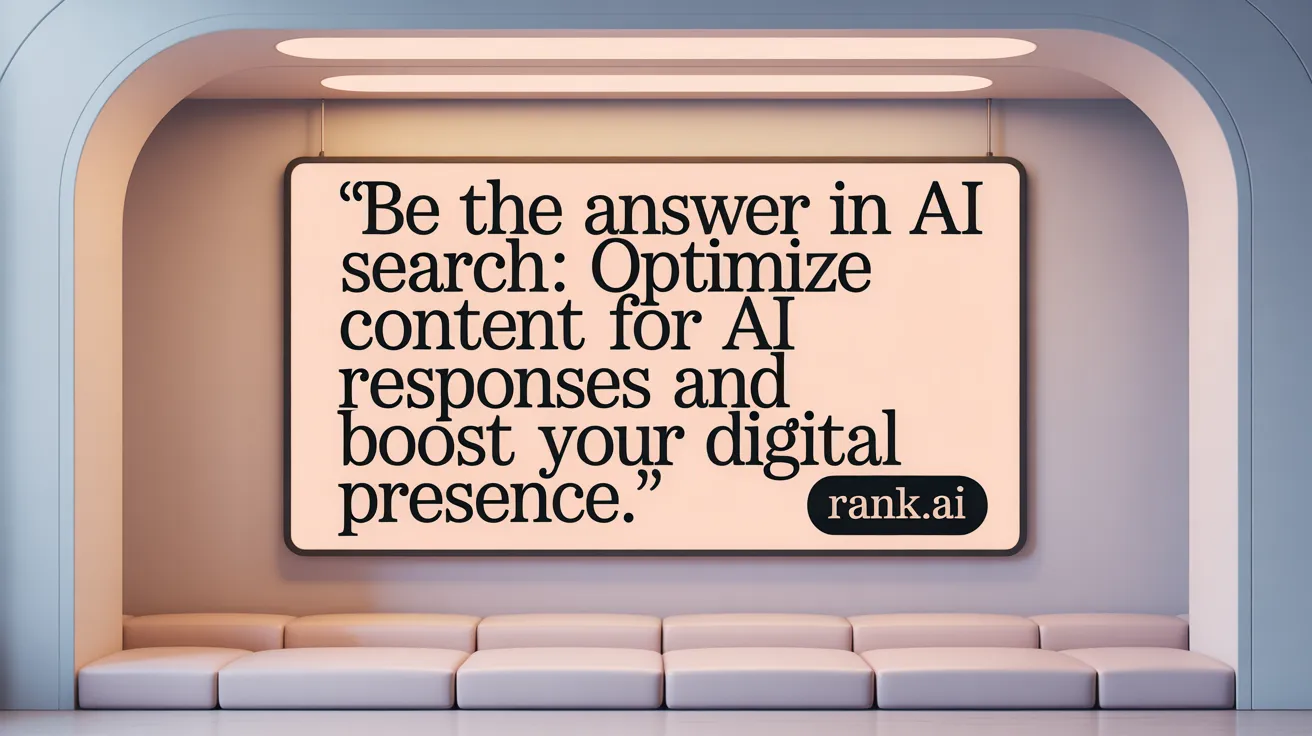 Be the Answer in AI Search: Optimize Content for AI Responses and Boost Your Digital Presence.