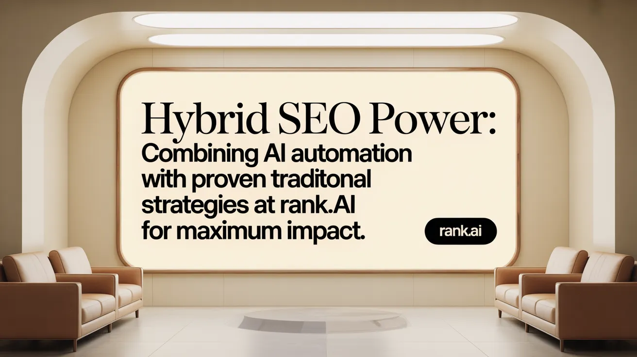 Hybrid SEO Power: Combining AI Automation with Proven Traditional Strategies at Rank.ai for Maximum Impact.
