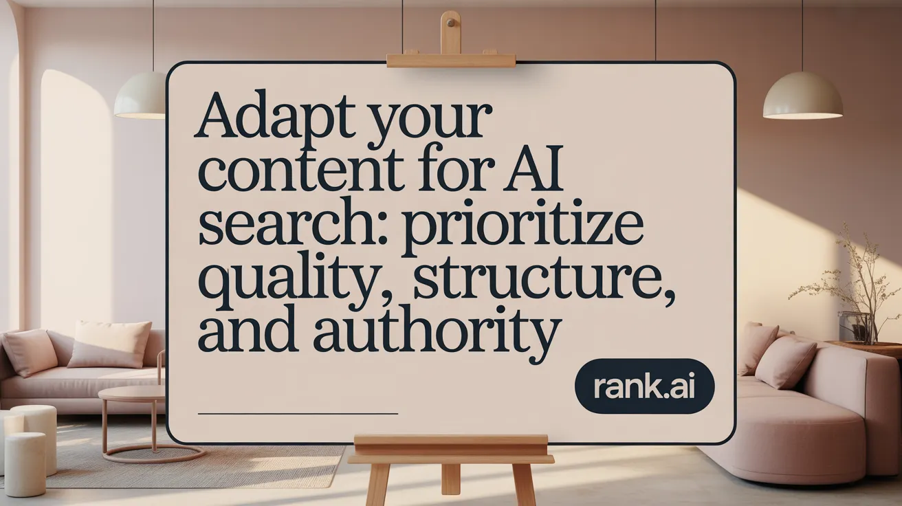 Adapt Your Content for AI Search: Prioritize Quality, Structure, and Authority