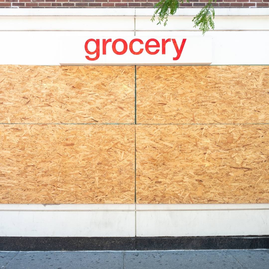 Boarded up shopfront in Lambeth