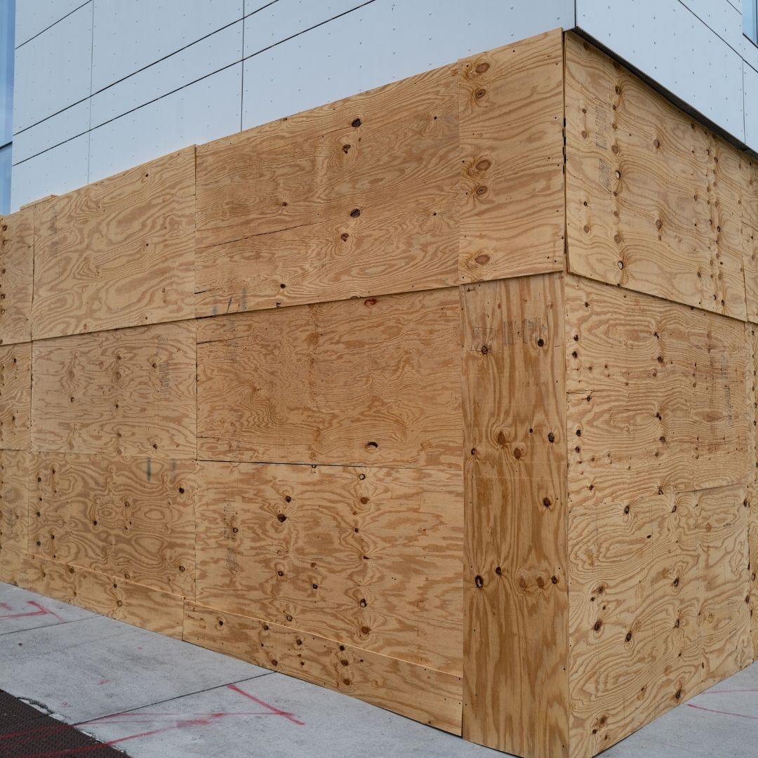 Shopfront boarded up in Wandsworth