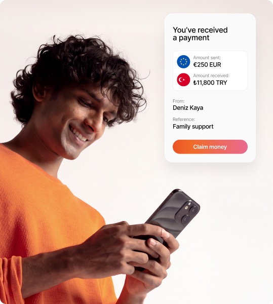 Branded remittance interface created with Triple-A API