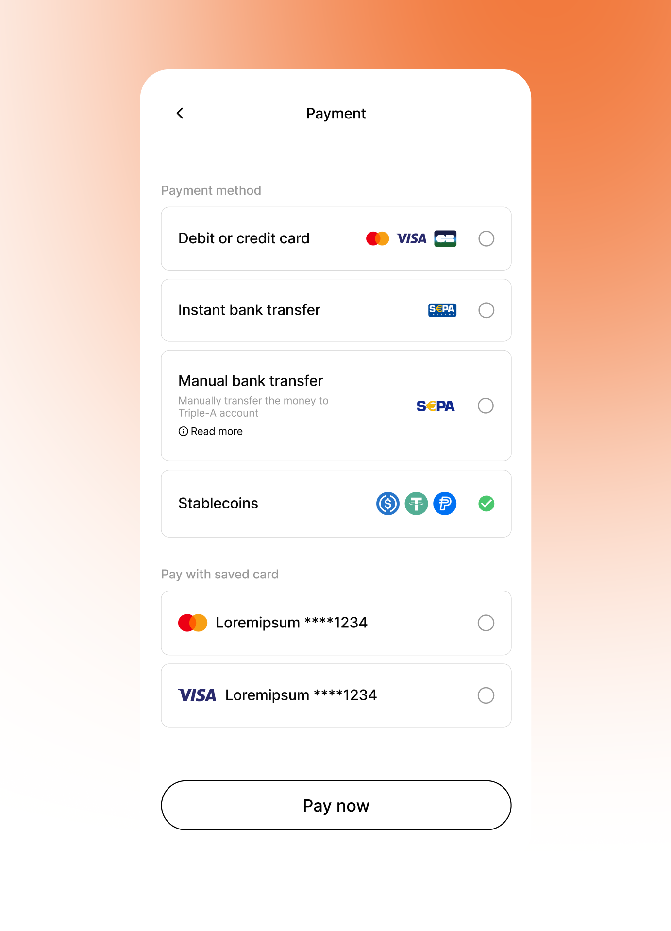 Payment options
