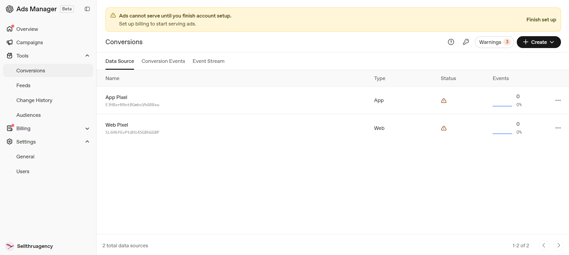 ChatGPT Ads Manager campaign setup targeting the United Arab Emirates