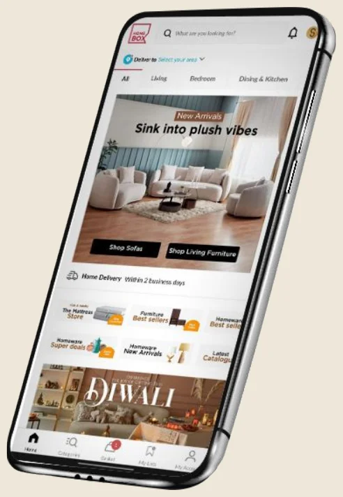 Homebox GCC website on mobile