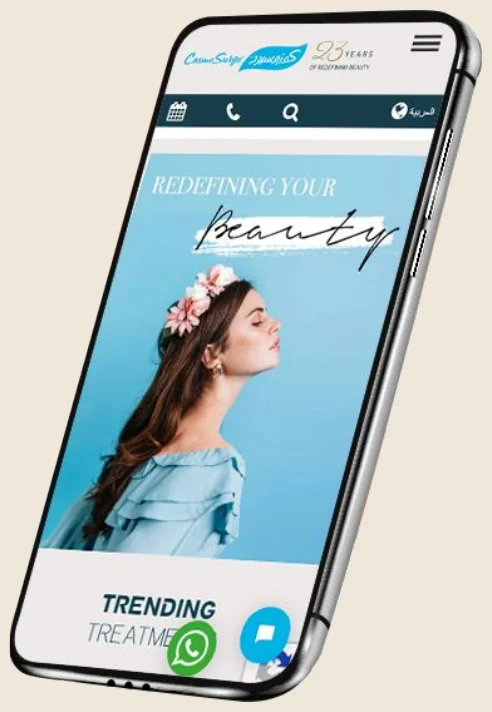 Cosmesurge UAE website on mobile
