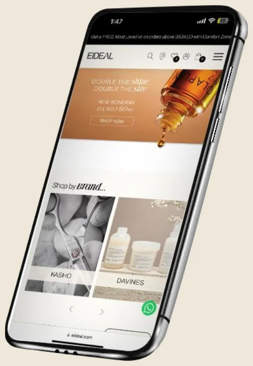 Eideal UAE website on mobile