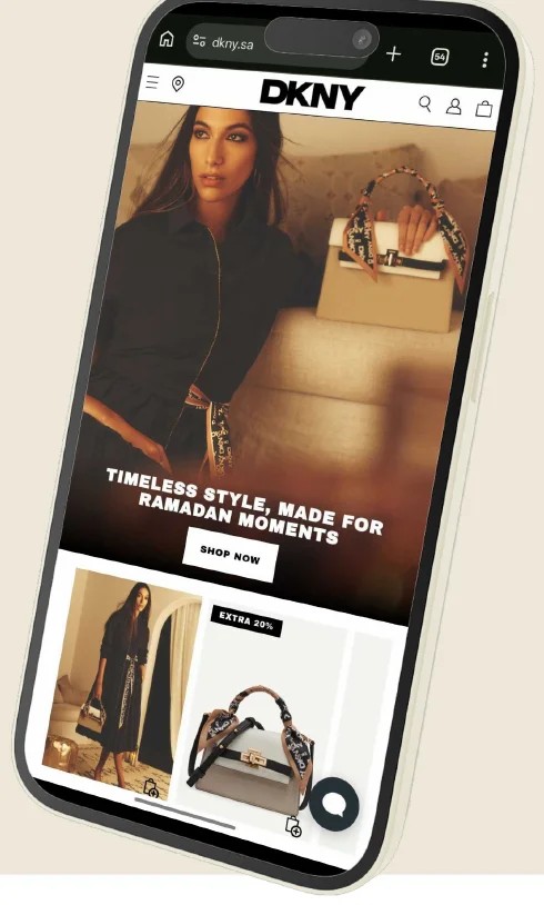 DKNY KSA website on mobile