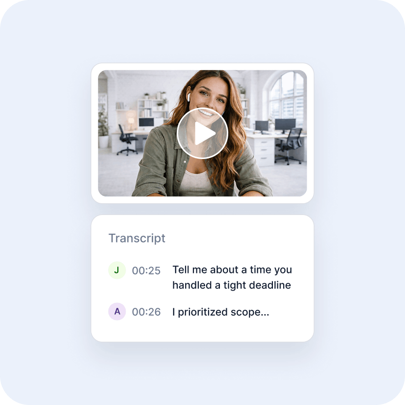 Video recording and transcript
