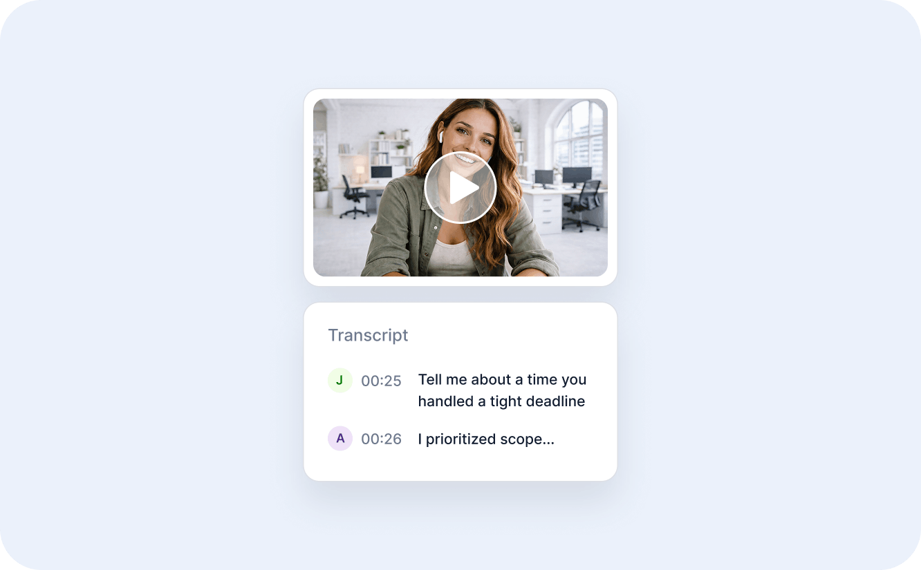 Video recording and transcript
