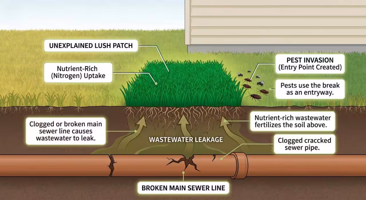 Unexplained Lush Grass and Pest Invasions