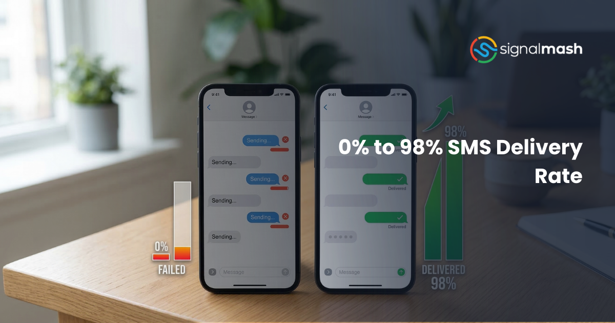 0% to 98% SMS Delivery Rate