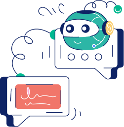 Illustration of AI agent and computer dashboard