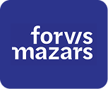 Forvis Mazars logo on a purple background