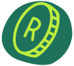 A green icon of rand coin