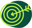 an icon of a green target with a arrow in the middle