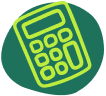 A green icon of a calculator