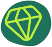 a green icon of a diamond