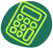 a green icon of a calculator