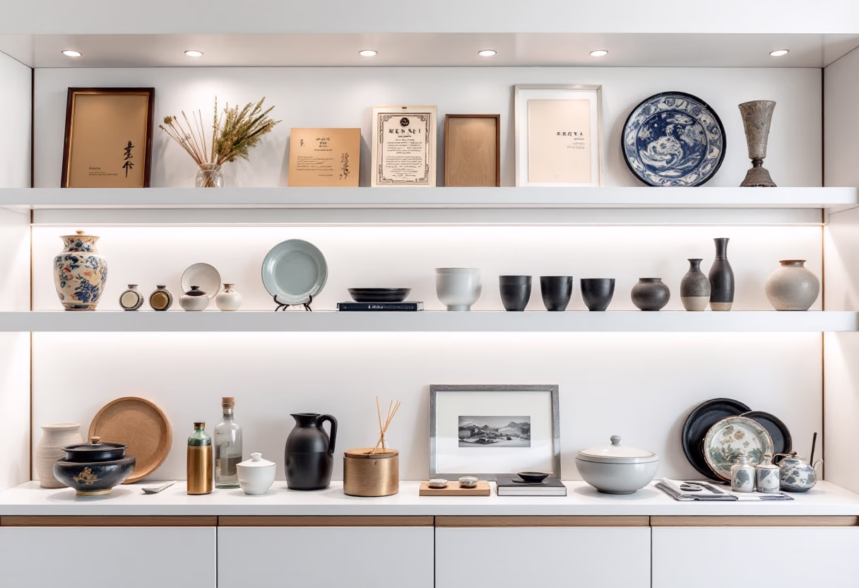 image of the restaurant history display (for a japanese restaurant)