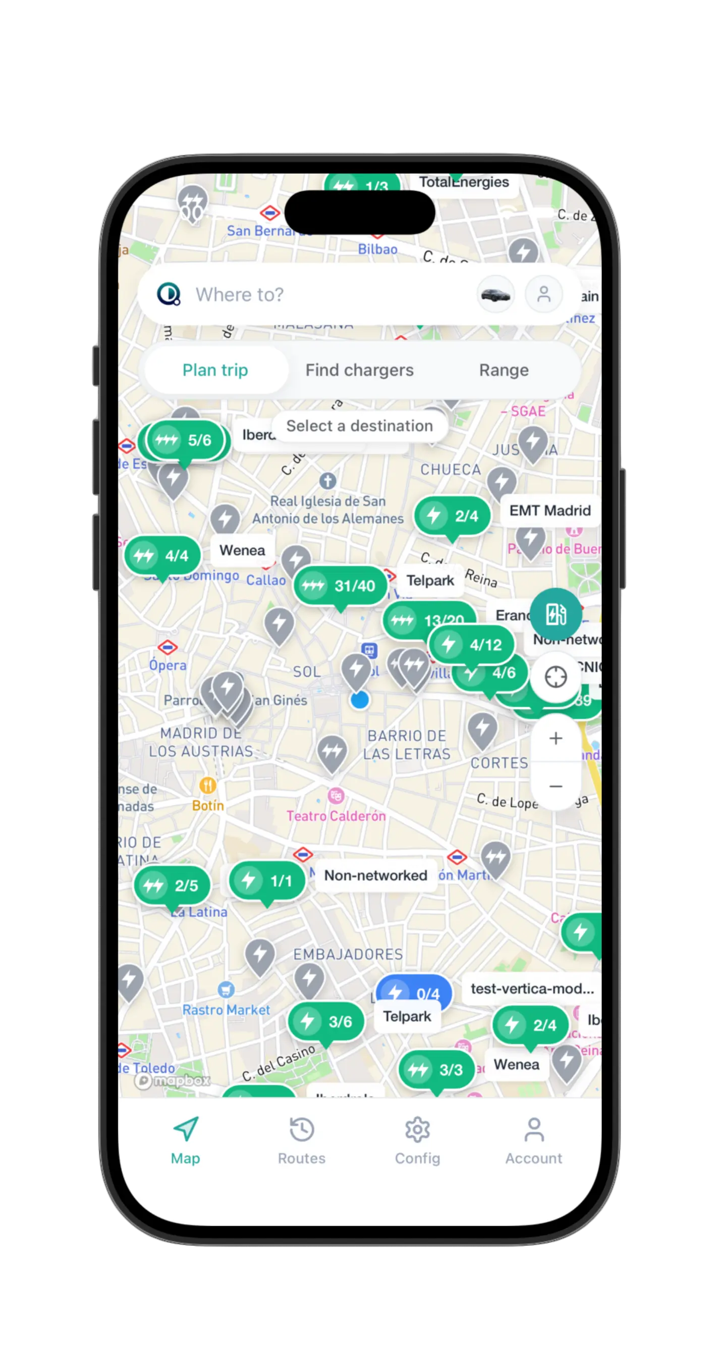 Mapa de estaciones en tiempo real en iPhone