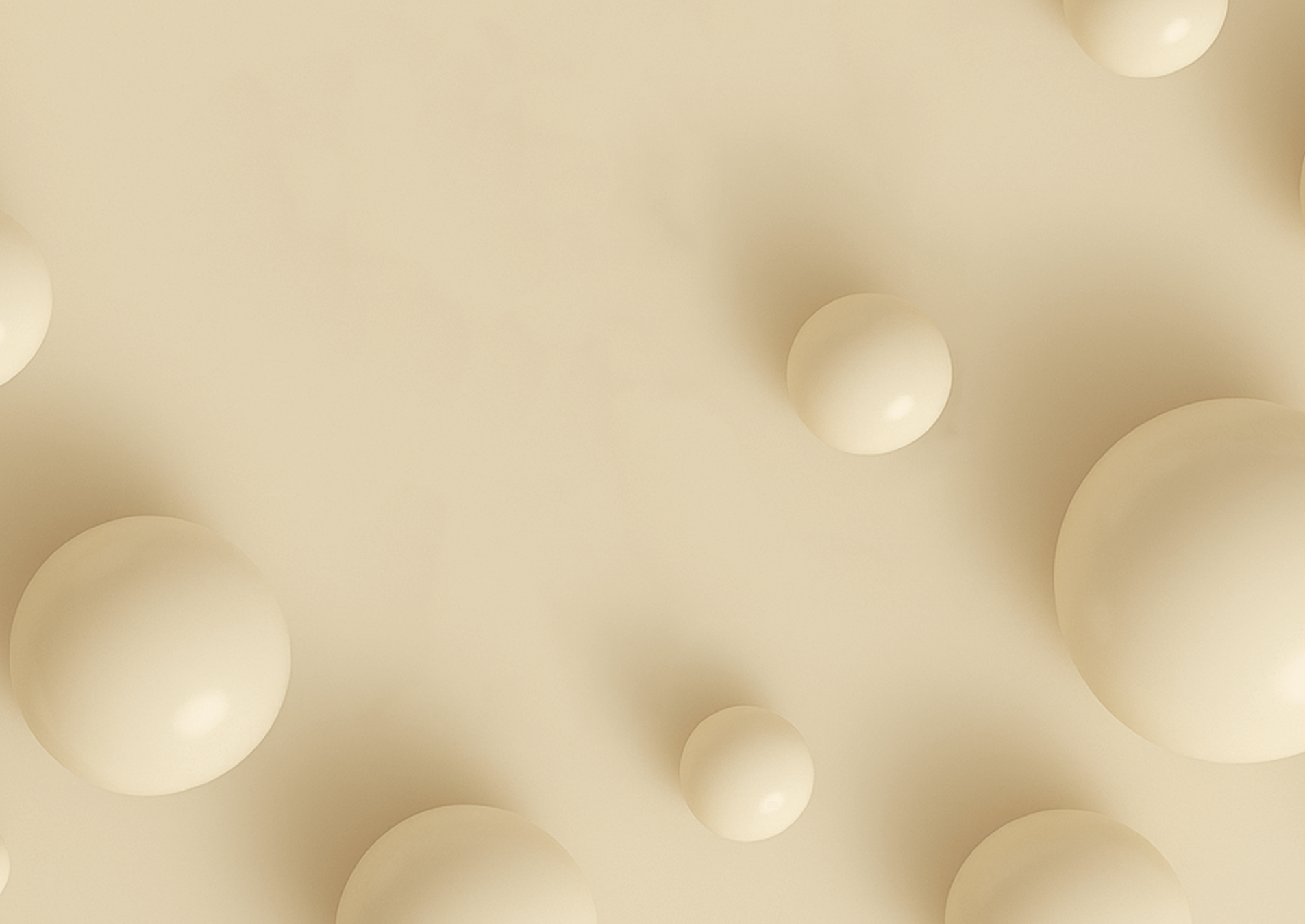 Whoco cream-coloured composition of smooth floating spheres