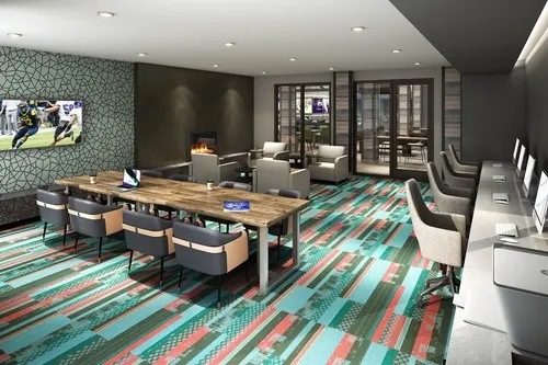 Business & Study Lounge Equipped with PCs, iMacs, and Free Printing