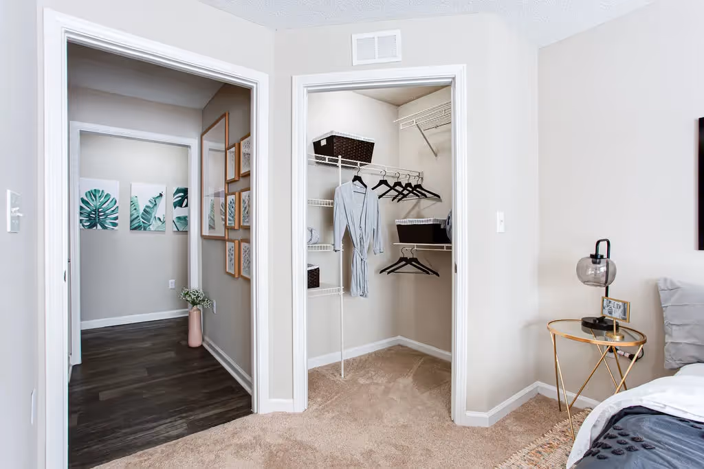 Walk in closet and bathroom