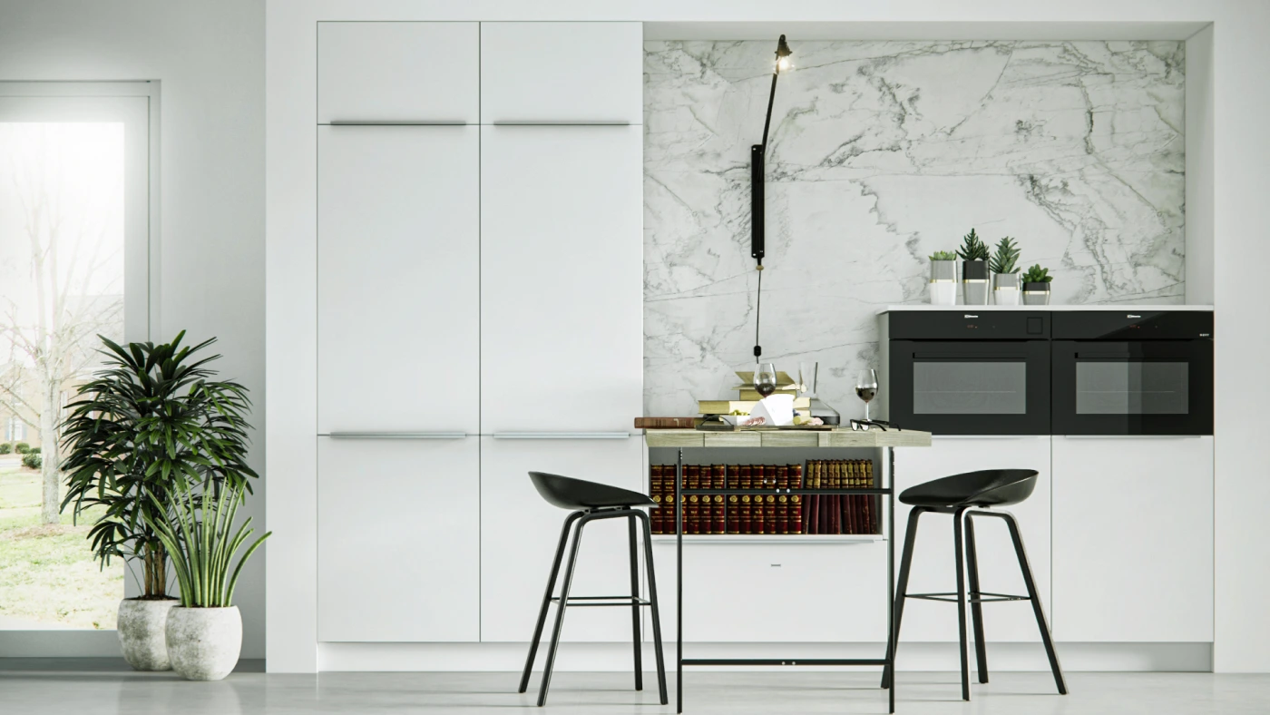 radiance-visual-architecture-3D-render-rendering-white-kitchen-with-marble-wall