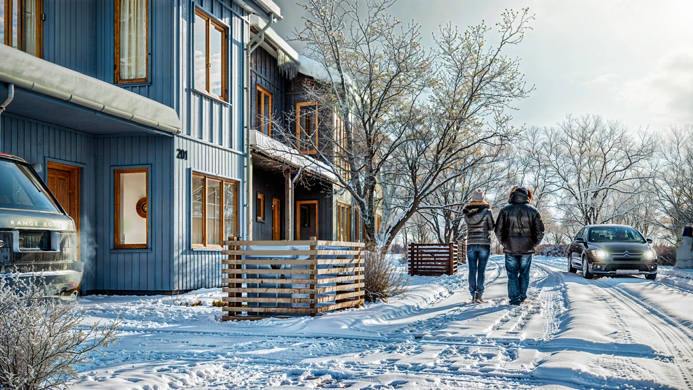 radiance-visual-architecture-3D-render-rendering-couple-walking-on-snowy-road