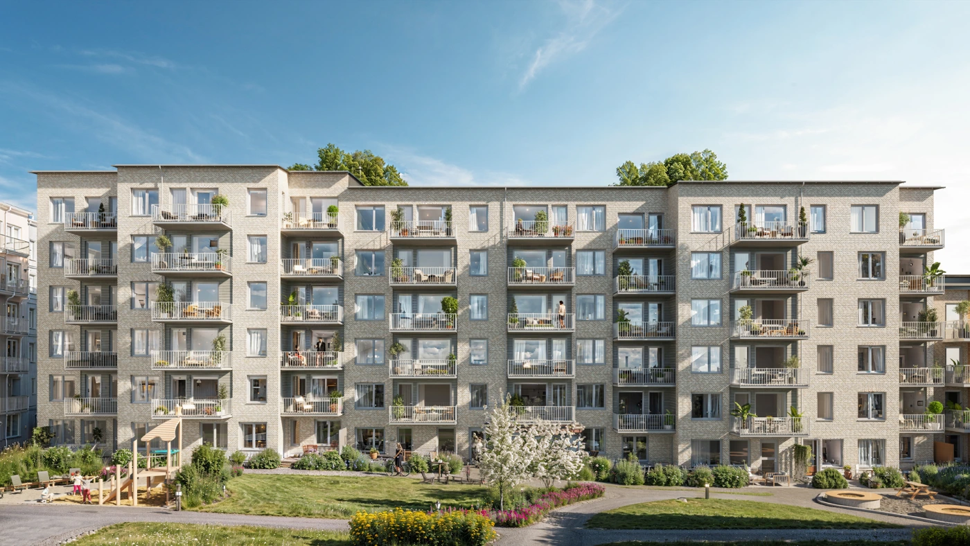 radiance-visual-real-estate-3D-render-rendering-front-view-white-building-with-balcony