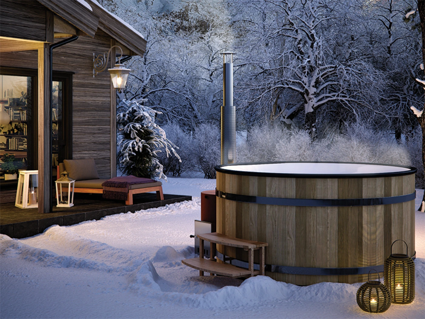 radiance-visual-product-3D-render-rendering-sauna-in-snowy-backyard