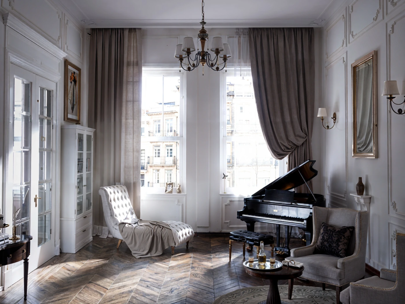 radiance-visual-real-estate-3D-render-rendering-elegant-armchair-next-to-piano