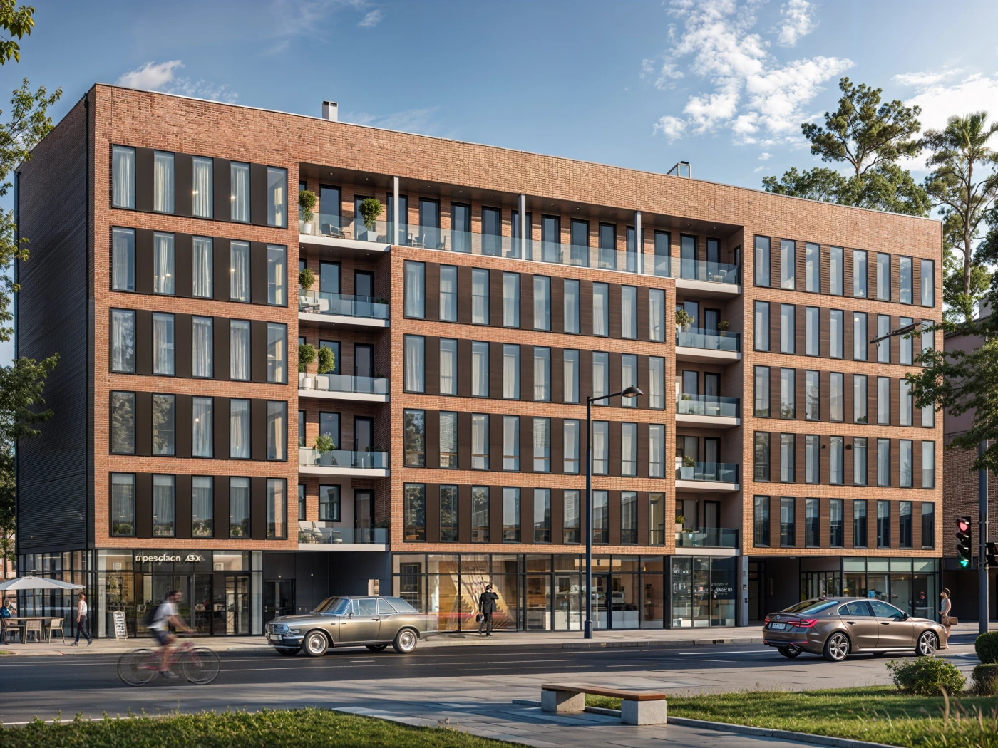 radiance-visual-architecture-3D-render-rendering-building-with-brick-facade