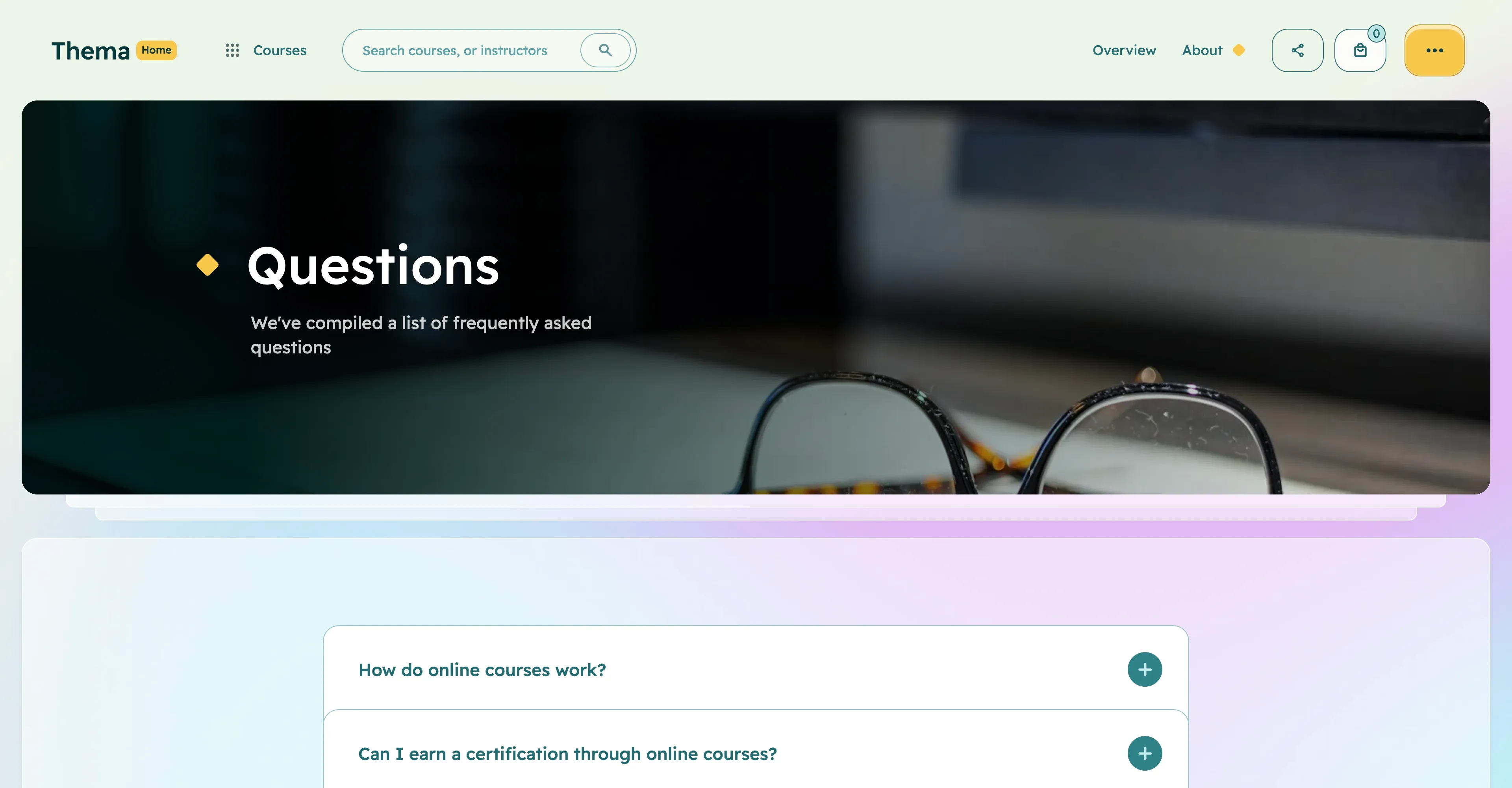 Thema: Education learning Webflow website template screen