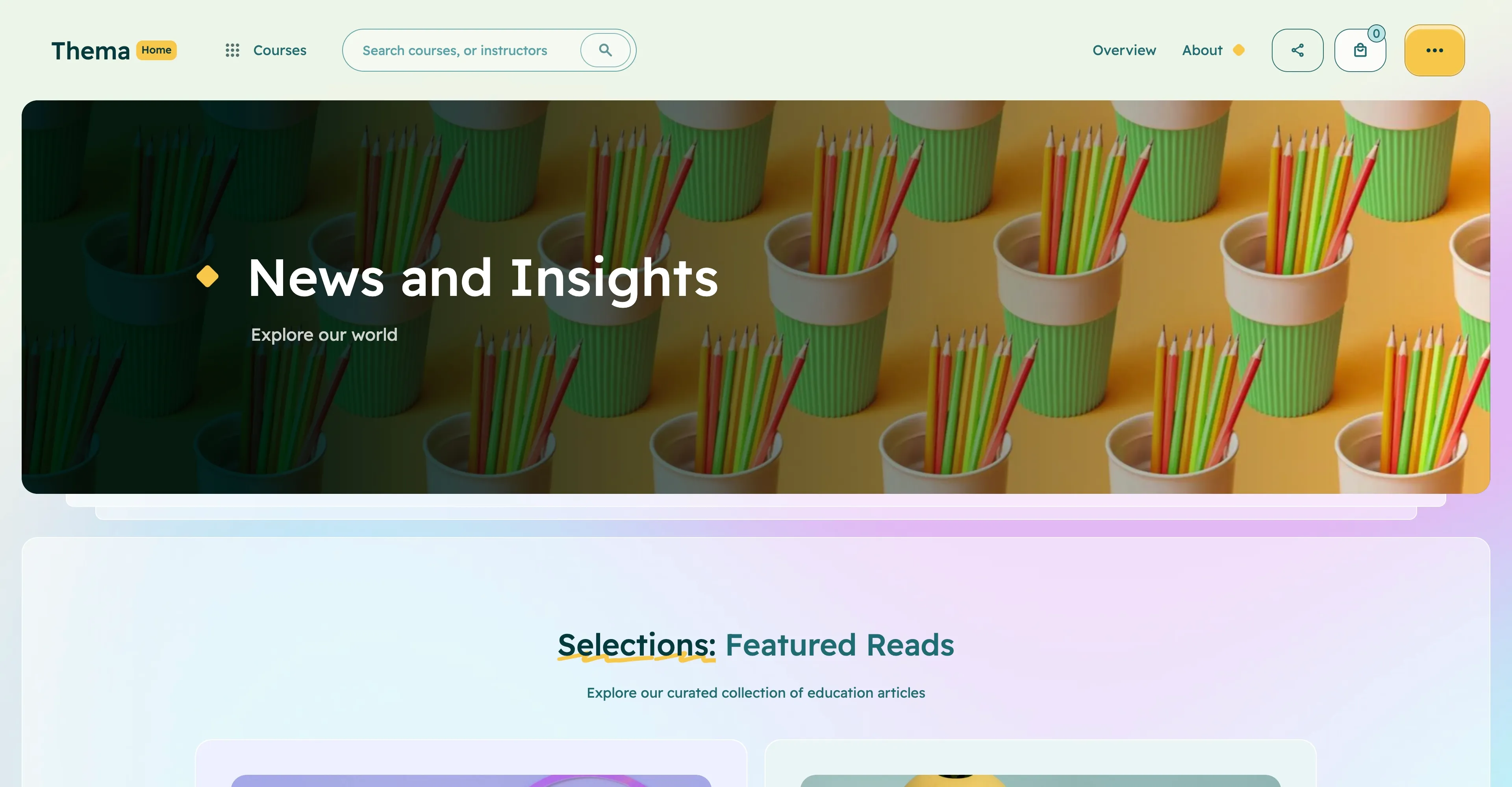 Thema: Education learning Webflow website template screen