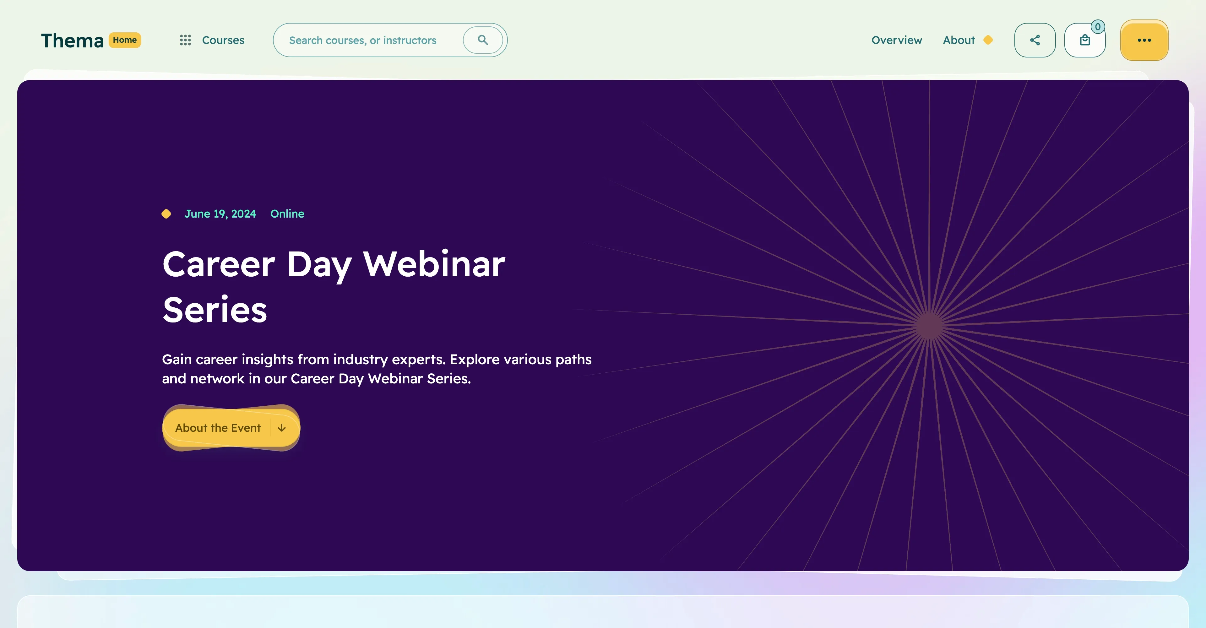 Thema: Education learning Webflow website template screen