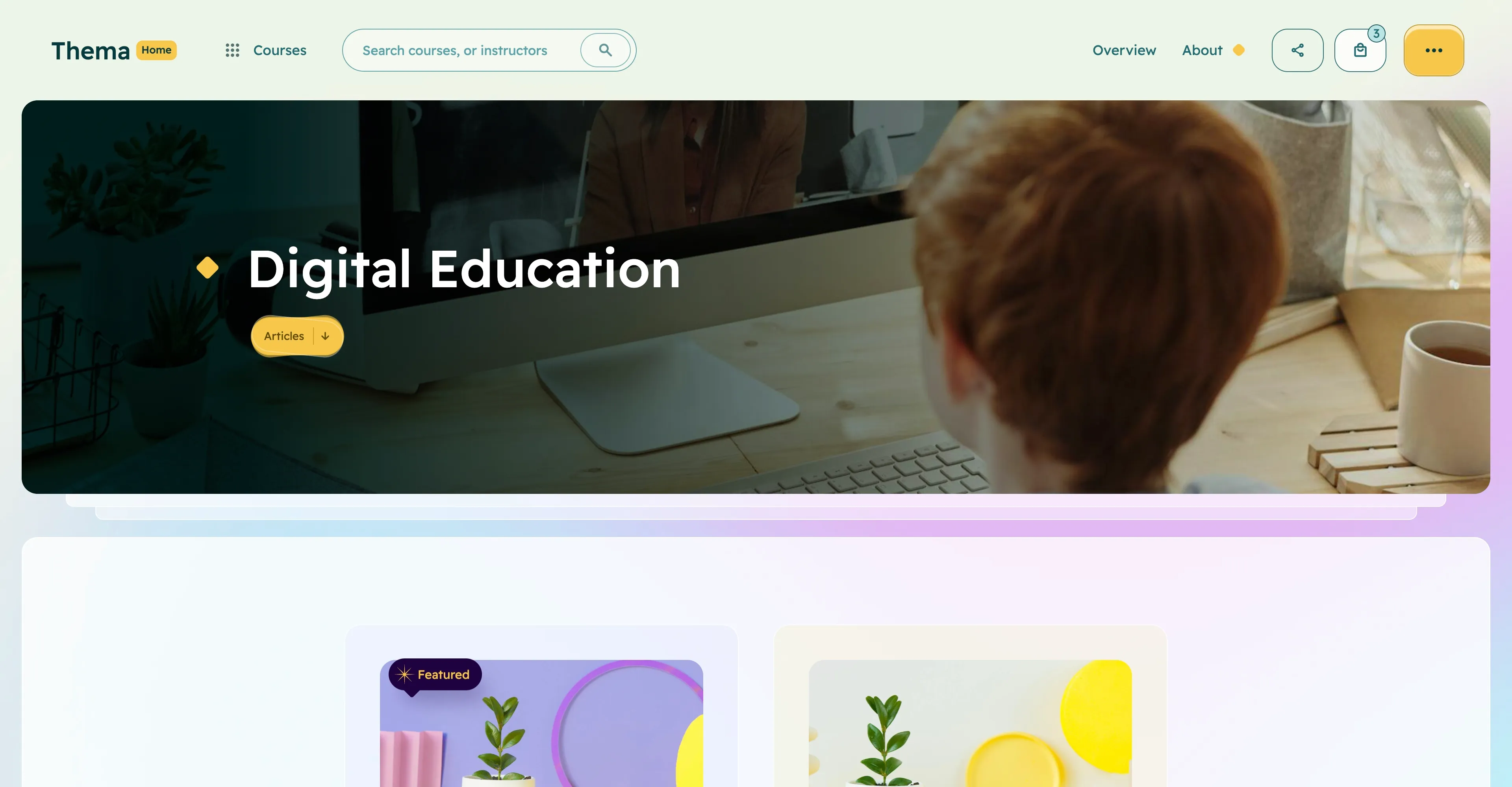 Thema: Education learning Webflow website template screen