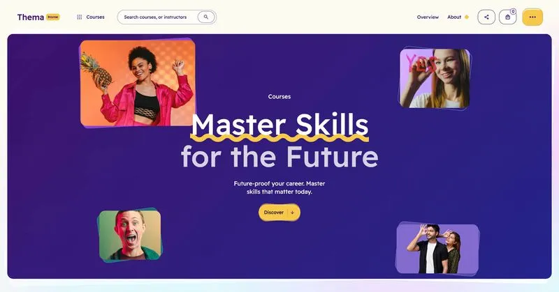 Thema: Education learning Webflow website template screen