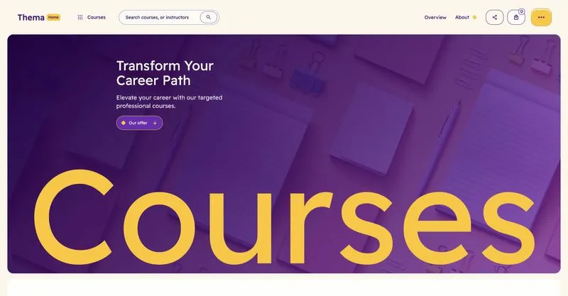 Thema: Education learning Webflow website template screen