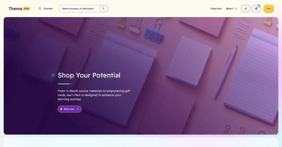 Thema: Education learning Webflow website template screen