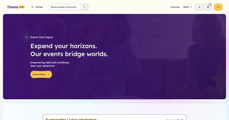 Thema: Education learning Webflow website template screen